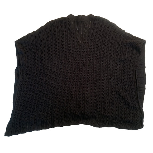 GAP WOMEN'S CHUNKY LOOSE KNIT V-NECK PULL-OVER PONCHO SWEATER SIZE XXS/XS-EUC - Picture 2 of 4